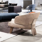 意式 沙发椅 轻奢休闲椅客厅单椅阳台扶手椅售楼洽谈椅设计师新中式