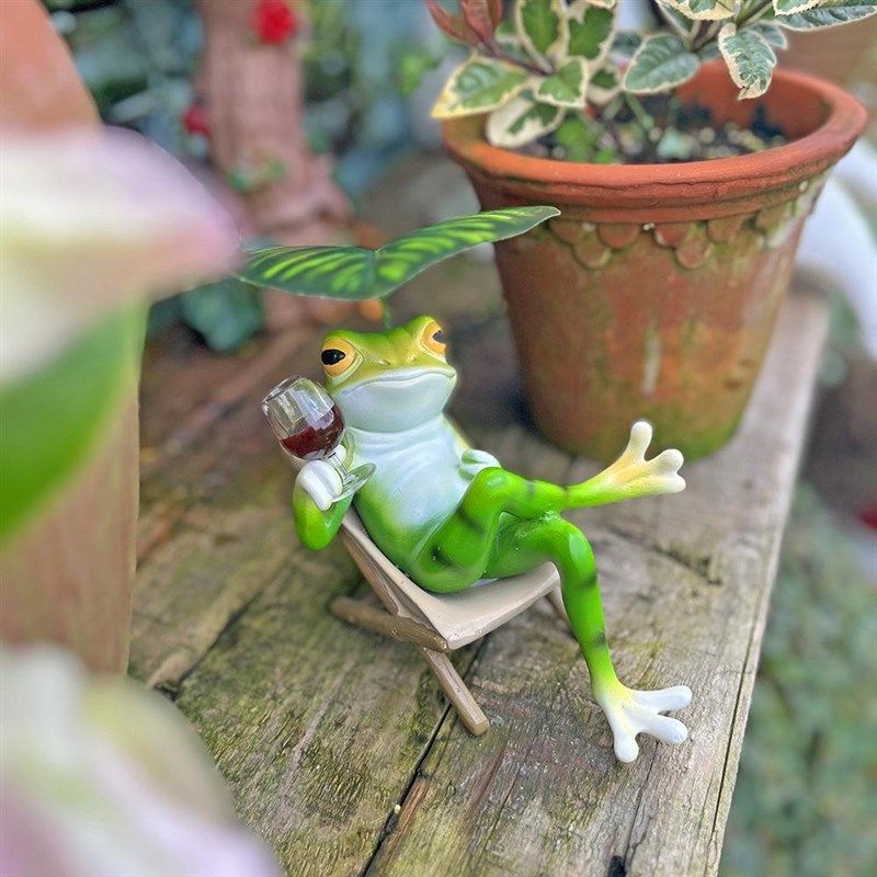 躺椅青蛙休闲度假松弛感网红摆件客厅阳台户外造景布置装饰工艺品,家居饰品,户外/庭院摆件,淘宝优惠券,粉丝福利购,淘宝优惠卷