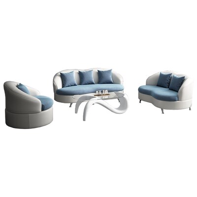 网红小户型美容院沙发休息区接待轻奢服装店铺办公室会客茶几组合