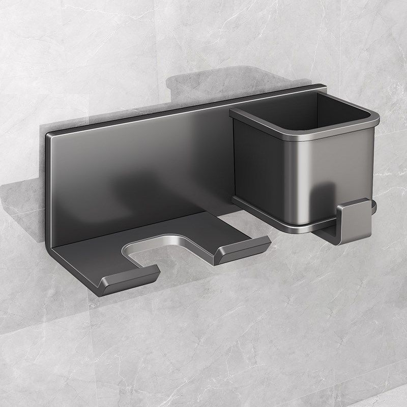 枪灰吹风机置物架免打孔卫生间风筒架浴室架子电吹风壁挂收纳神器,家庭/个人清洁工具,吹风机置物架,淘宝优惠券,粉丝福利购,淘宝优惠卷