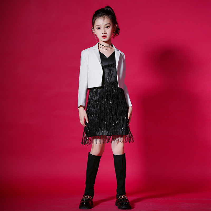 女童礼服轻奢小众高端气质走秀表演服女孩主持人钢琴演讲晚礼服春