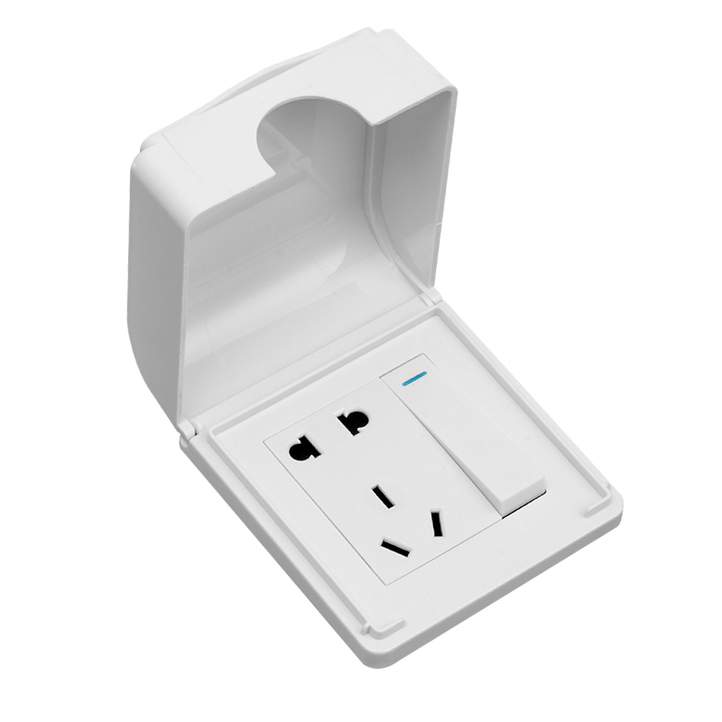 86型防水插座家用防溅盒化妆室浴室厨房电源插座一体防水罩保护盖