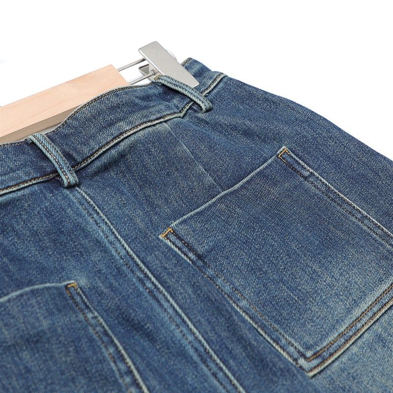 【叭哒不惑】牛仔计划 复古直筒时尚开叉牛仔半身裙显瘦女