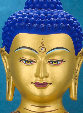 药师佛佛像摆件纯铜仿尼泊尔精工全鎏金雕花藏密宗琉璃光如来佛像