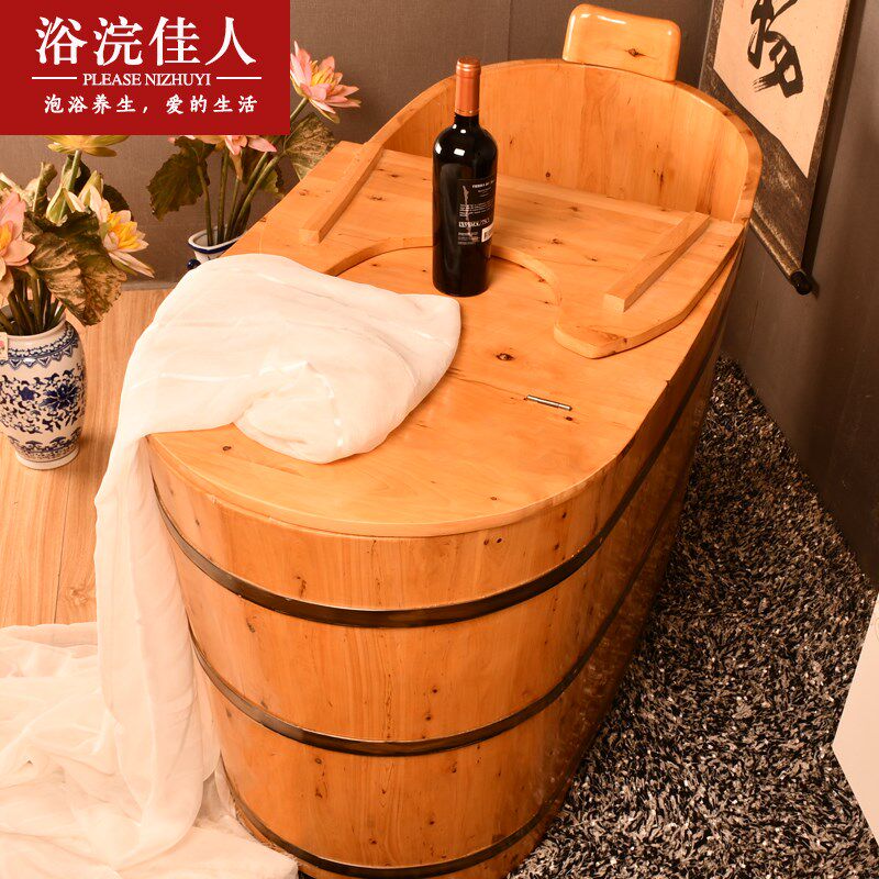 香柏木熏蒸泡澡木桶成人浴桶洗澡桶蒸汽桑拿木桶木质实木浴缸浴盆