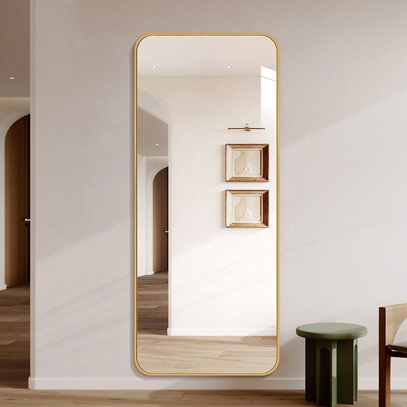轻奢全身镜壁挂式贴墙玄关镜穿衣镜家用试衣镜卧室金边框落地镜子,住宅家具,穿衣镜,淘宝优惠券,粉丝福利购,淘宝优惠卷