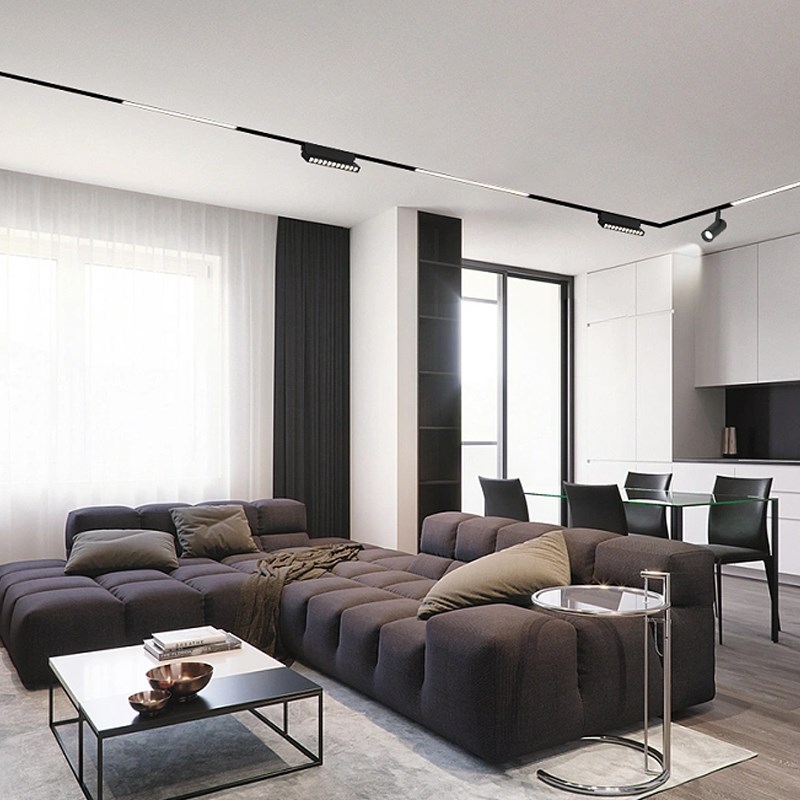 新款智能明装磁吸轨道灯嵌入式客厅无主灯格栅灯2.0无极调光调色