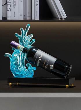 创意红酒b架酒柜装饰品餐柜摆件现代客厅轻奢高档酒瓶斜放置物架