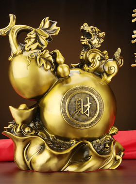 铜葫芦摆件福运到k福禄高升福禄寿家居客厅玄关开业乔迁礼品摆设