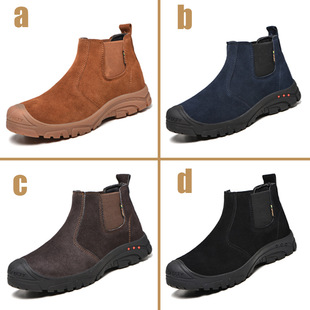 高帮劳保鞋男防砸l防刺穿一脚蹬焊工鞋钢包头实心底工地鞋男工作