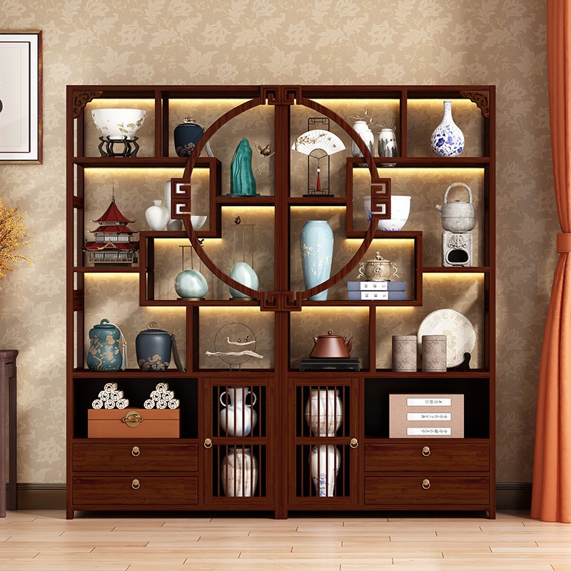 茶具置物a架茶叶展示架家用陈列架新中式博古架非实木多宝阁茶壶