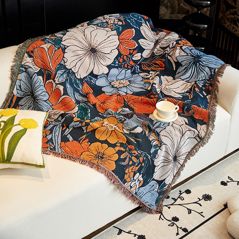 沙发盖布c万能盖毯2024新款防猫爪高级感沙发巾四季通用