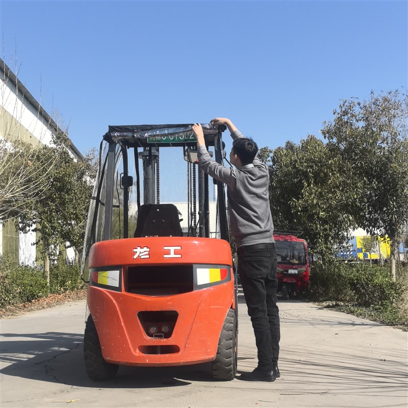 龙工叉车雨棚挡雨帘加厚合力叉车防雨罩围帘前风保暖帘Y叉车挡雨