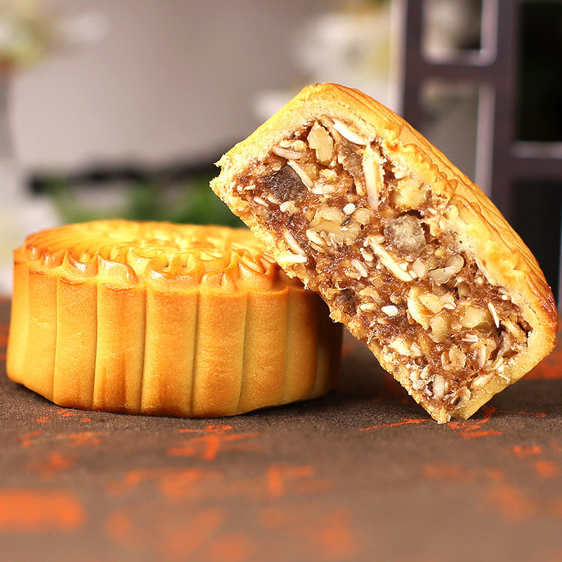 正宗广式金腿五仁月饼广州传统酒家传统老式火腿广东特产中秋大个