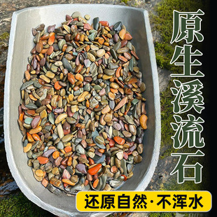 溪流砂鱼缸造景装饰底砂天然溪流石头雨林沙水草乌龟缸底部细沙子