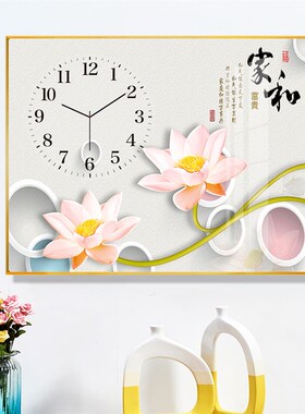好货2021新款电表箱装饰画带钟表电闸箱遮挡配电箱挂钟中式总开关