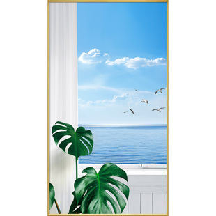 大海洗手间装 新品 饰画现代简约防水画北欧风景化妆室浴室挂画厕所