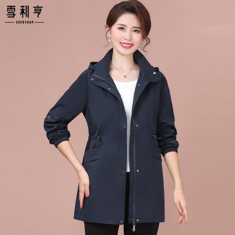 好货妈妈风衣春秋外套2025新款中年女装洋气时尚加肥加大码上衣
