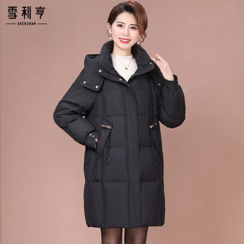 好货贵夫人妈妈羽绒服2025新款中年女士冬装中长款加厚保暖白鸭绒