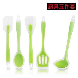 厨房用具 现货 5件套不粘锅烹饪铲F勺 半透明硅胶厨具