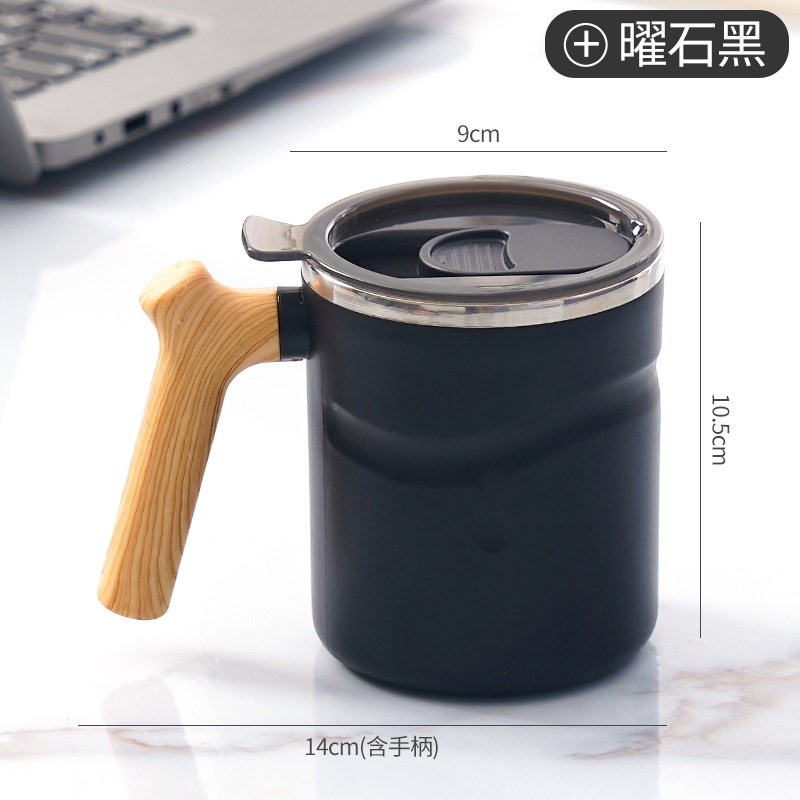 新款316不锈钢马克杯带盖 创y意简约咖啡杯办公室水杯 家用泡茶杯