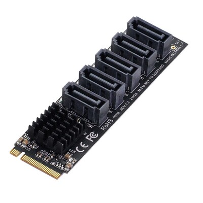 速发FVH M2 PCIE SATA 6G扩展转接卡V5口 口B585支持PM