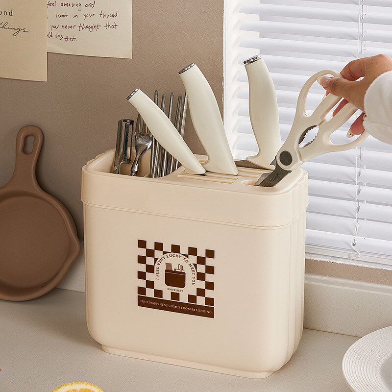 速发刀架厨房多功能刀具架物置放菜刀筷子笼一体收纳具厨盒沥水筷