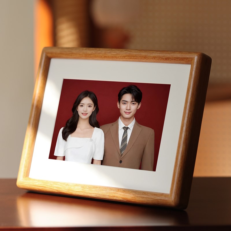 速发结婚登记照相框冲洗打印照片做成情侣照婚纱照周年摆台6寸框