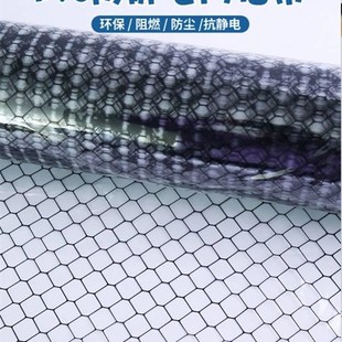 速发车间pvc防静明网格帘电子厂透电门帘无尘隔燃帘环保阻断网格