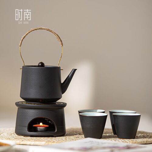 速发日式功壶一具套装家用提梁壶茶夫两杯暖茶器加热温茶炉小火炉