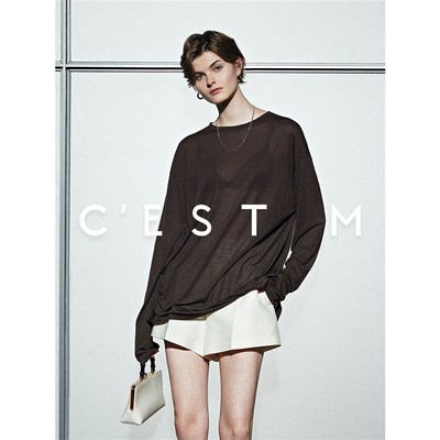 速发CEST超M丨 轻柔肤感_真丝微透轻盈裸感宽松懒人T恤