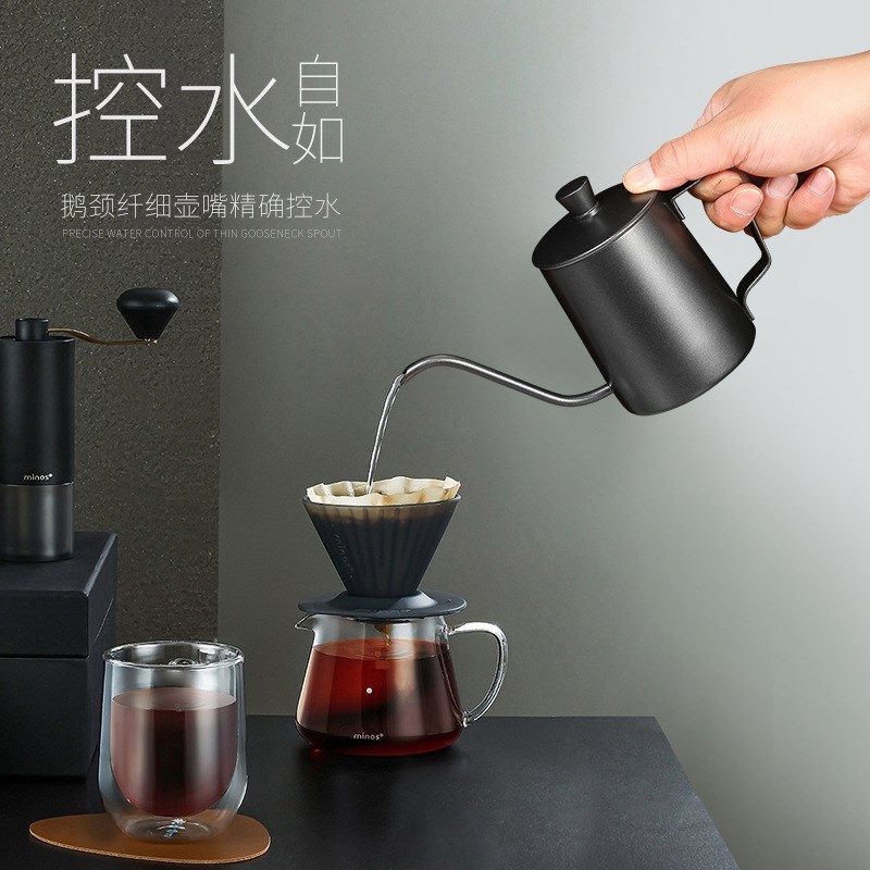速发04不锈钢特氟龙挂耳咖啡壶 厂家自手挂耳咖壶啡营冲壶带盖挂