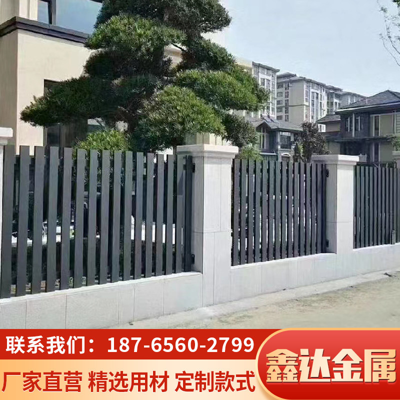 速发铝铁护栏新中式简约围栏别墅大院庭门焊接铝栏杆艺栅栏