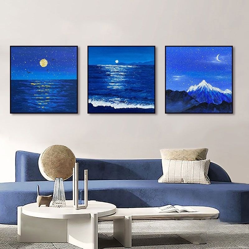 速发风景装饰画大海山峰夜景奶油风星空挂画is风卧室客厅餐厅壁画