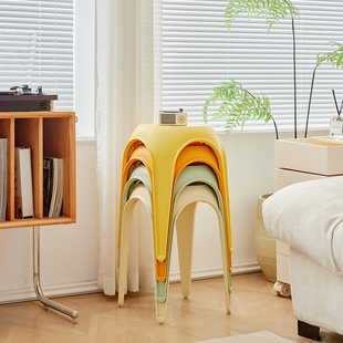 速发加厚塑料凳子简约可饭放家用高凳备叠商用饭厅吃用板凳圆凳