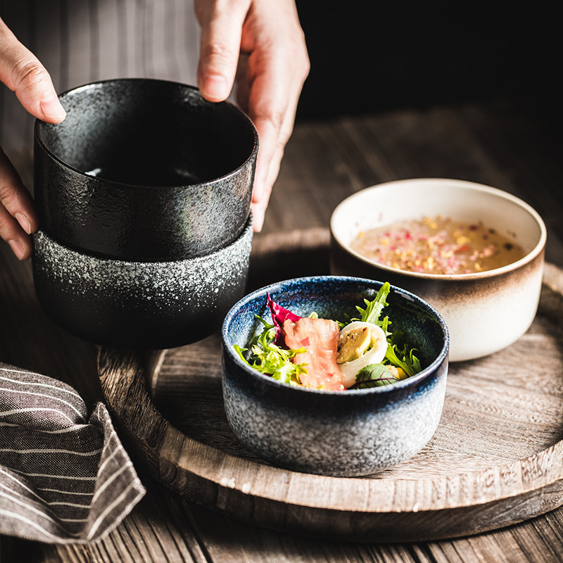 速发米饭碗吃饭碗单个 日式色釉小号汤碗餐厅调料碗陶瓷小碗佐料