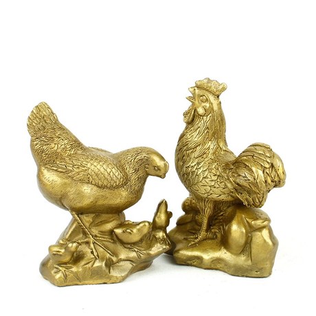 速发运缘阁纯铜黄鸡铜鸡铜铜母生鸡肖鸡家居装饰工艺品摆件