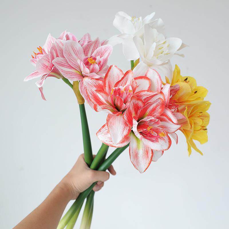 高品质仿真花君子兰单只朱顶红假花插花家居装饰花艺婚庆拍照道具