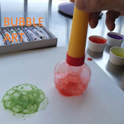 乐仔吹泡泡画专用工具 吹肥皂泡画画泡泡棒泡泡管Bubble Painting