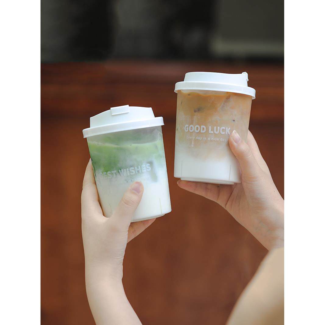奶茶杯一次性带盖网红塑料杯自制饮料咖啡打包手提柠檬茶杯子商用
