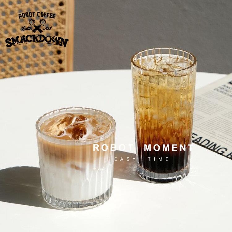 ROBOT法国进口玻璃杯拿铁拉花冰咖啡杯复古威士忌酒杯ins杯310ml