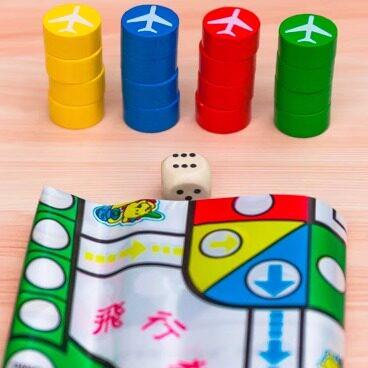木质四人飞行棋 桌面游戏 木制益智儿童经典怀旧80后玩具送礼物