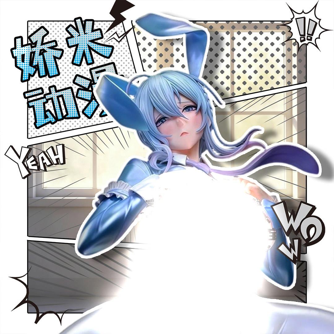 【全款】雪乃深冬雪女兔女郎美少女蹲姿手办二次元模型GK摆件