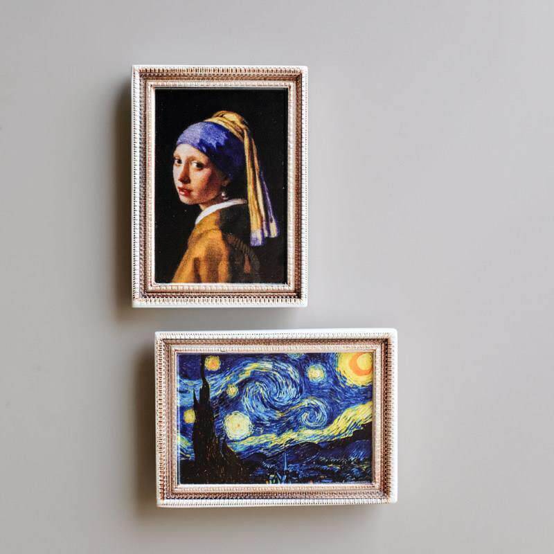 包邮梵高星空冰箱贴磁性贴世界名画磁贴油画个性创意网红北欧立体
