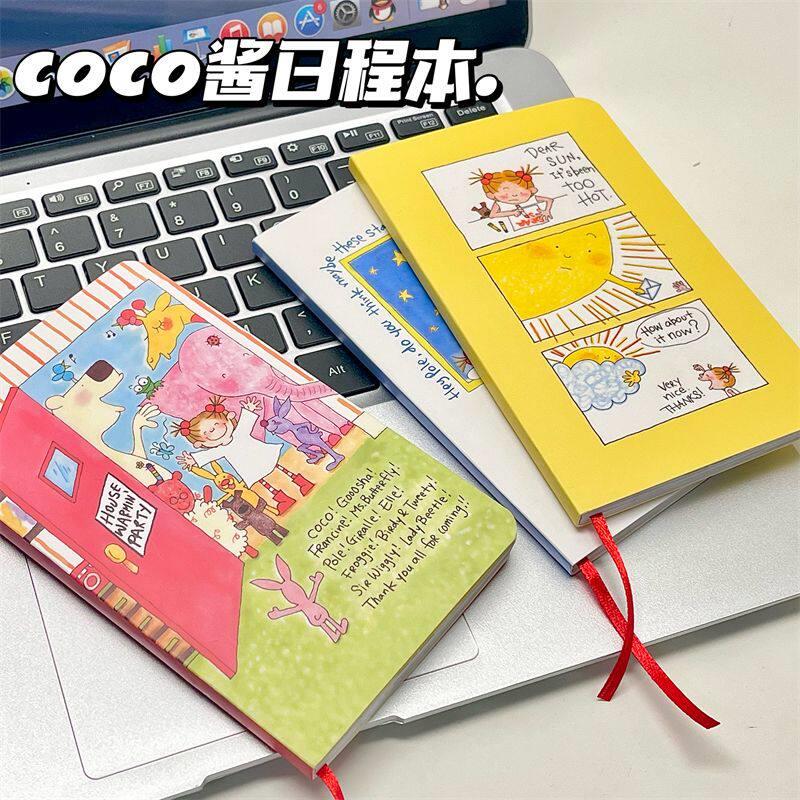 可爱卡通coco酱日程本学生高颜值B6通用小众彩色内芯笔记本本子