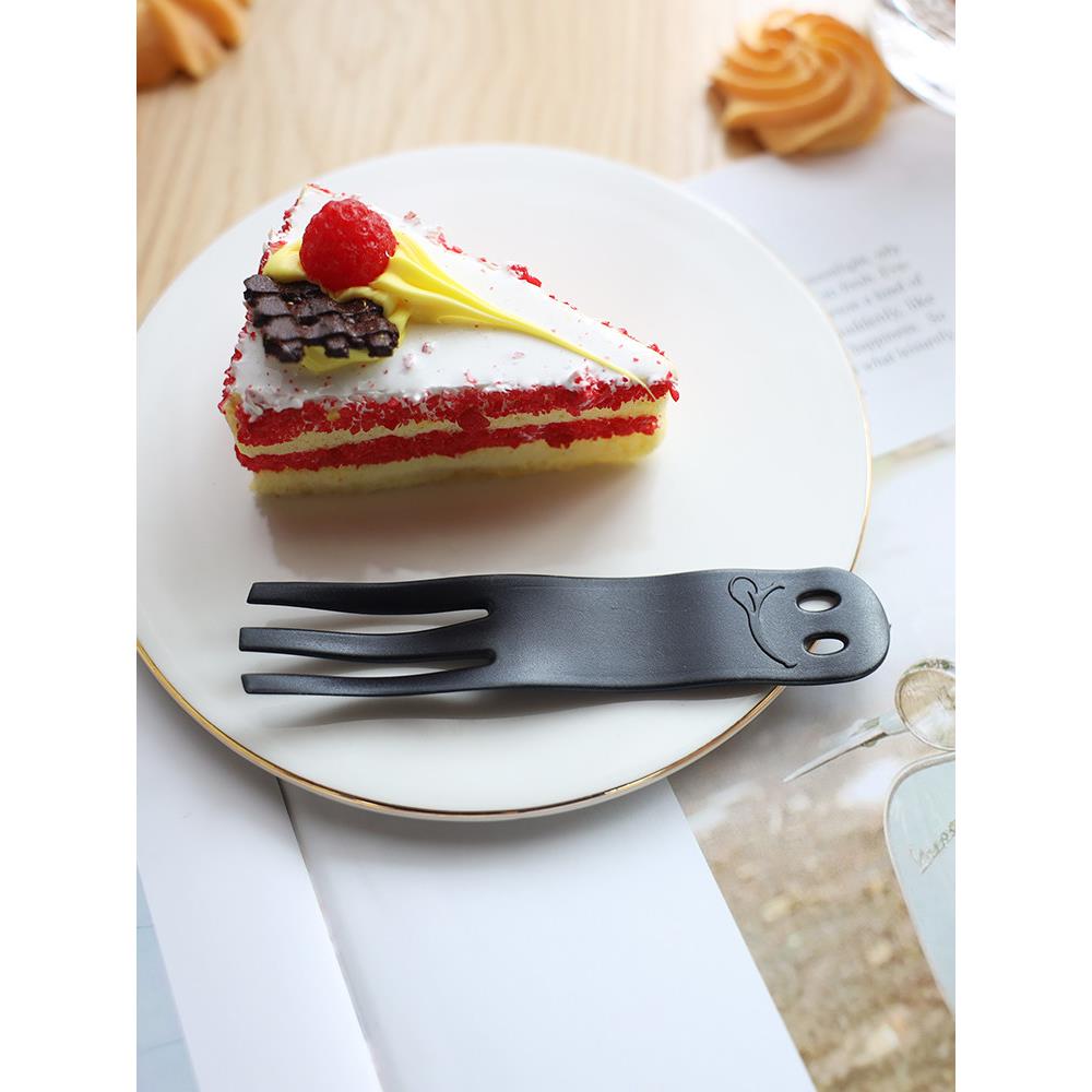 西点叉子一次性餐具生日蛋糕叉笑脸塑料叉子袋装五人份100个装