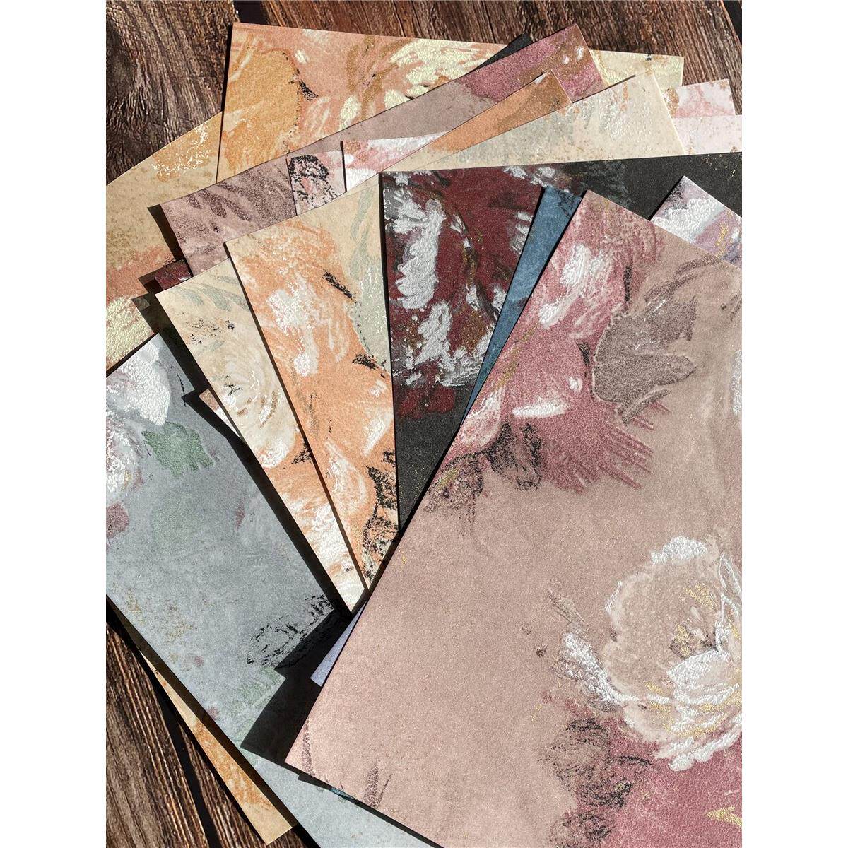 junk journal艺术垃圾杂志自制手账素材纸油画感背景纸摄影拍照