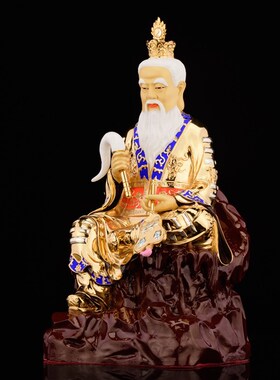 现货速发4厘米 纯铜鎏金 祖师三清道祖太上老君神像道德