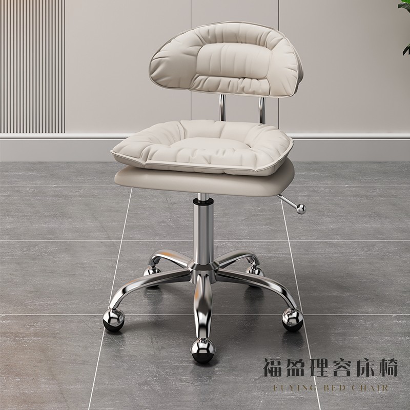 速发院凳子升降工轮背发美甲师理发店大滑椅家用靠美椅子