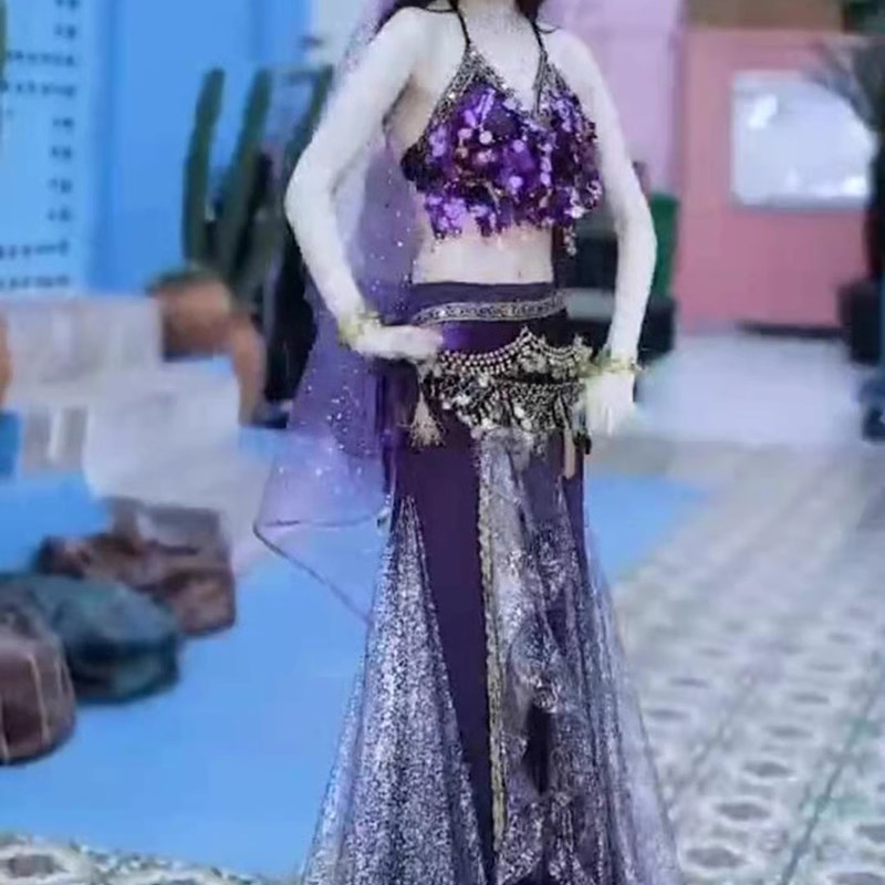 速发新款肚皮舞演出服性感文胸套装舞长功服埃及舞蹈表演服装练裙